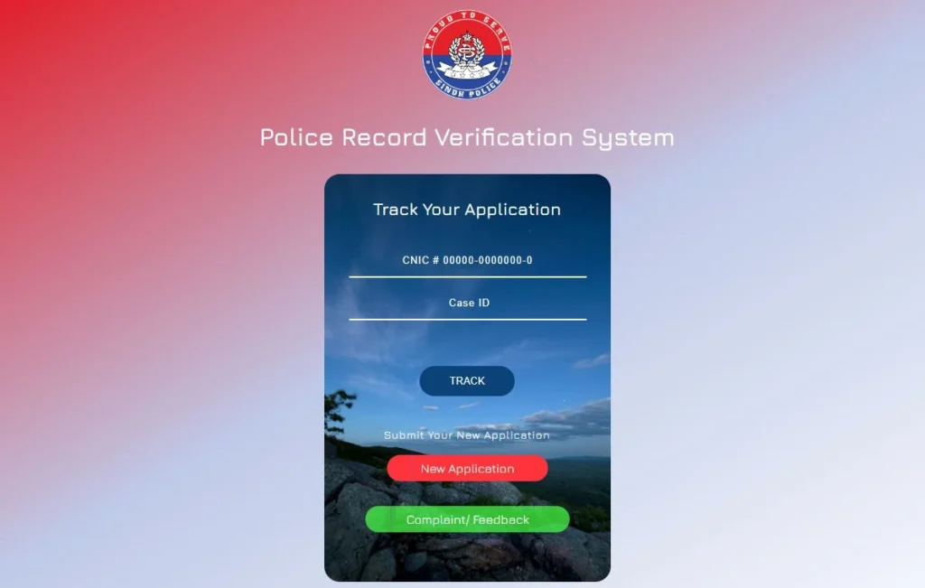 PRVS Sindh Police Interface