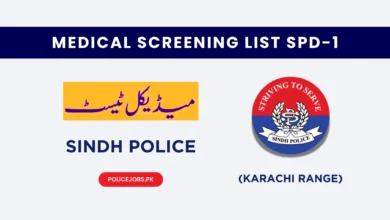 Medical Screening List for SPD-1 Sindh Police