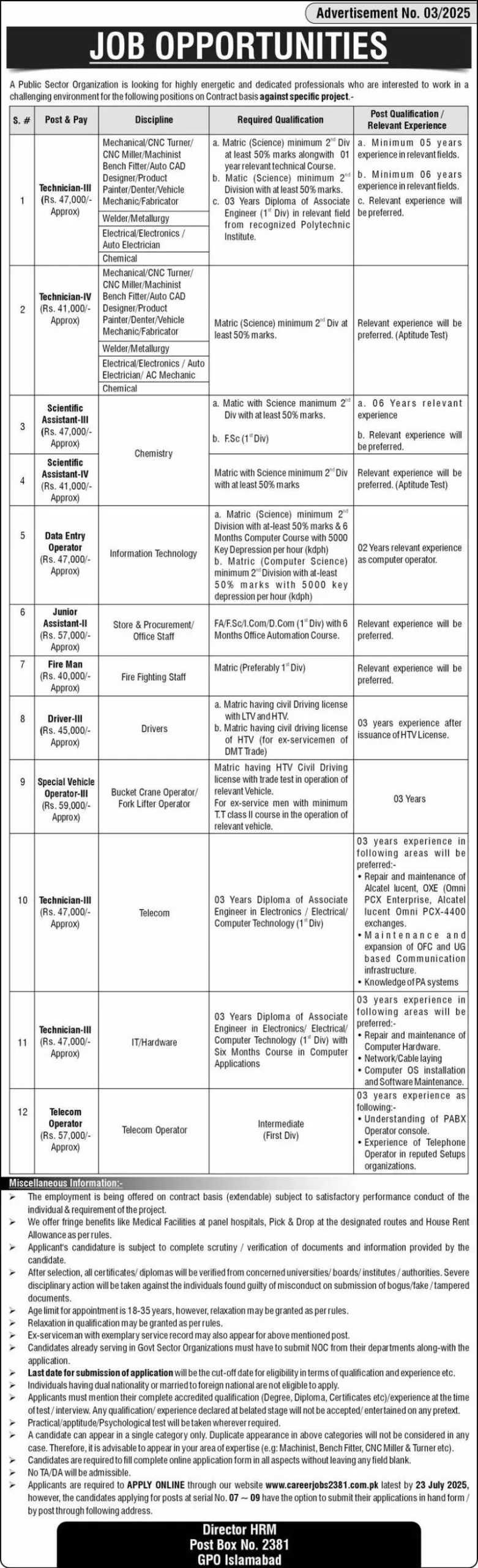 Pakistan Atomic Energy Jobs 2025 Official Advertisement